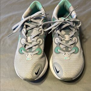 Nike Kids Gray and Teal Sneakers